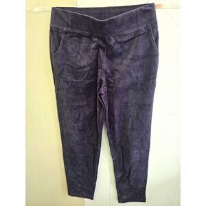 d&co. active Women's Purple Pull-On Pants Elastic Waist Pockets M 34"